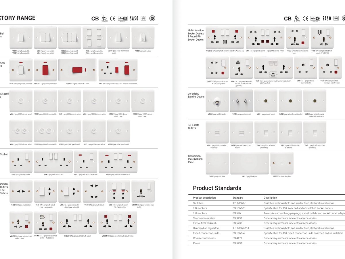 V301 1 gang 1 way switch