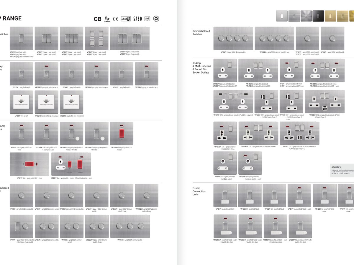VP301Y 1 gang 1 way switch