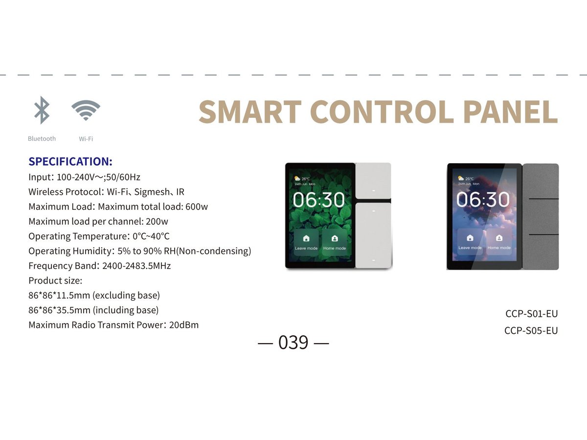 Smart Control Panel WiFi/Bluetooth