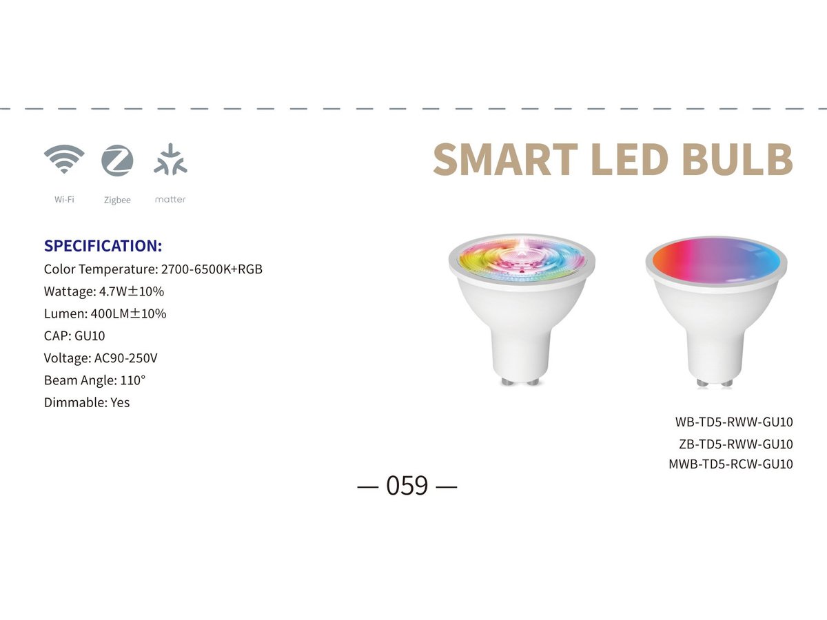 Smart LED Bulb 6W E14 RGB+CCT