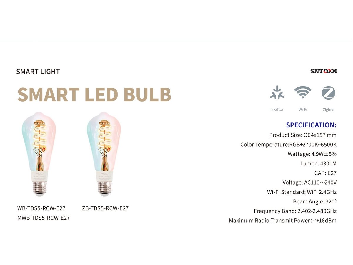 Smart LED Bulb E27 RGB+CCT String