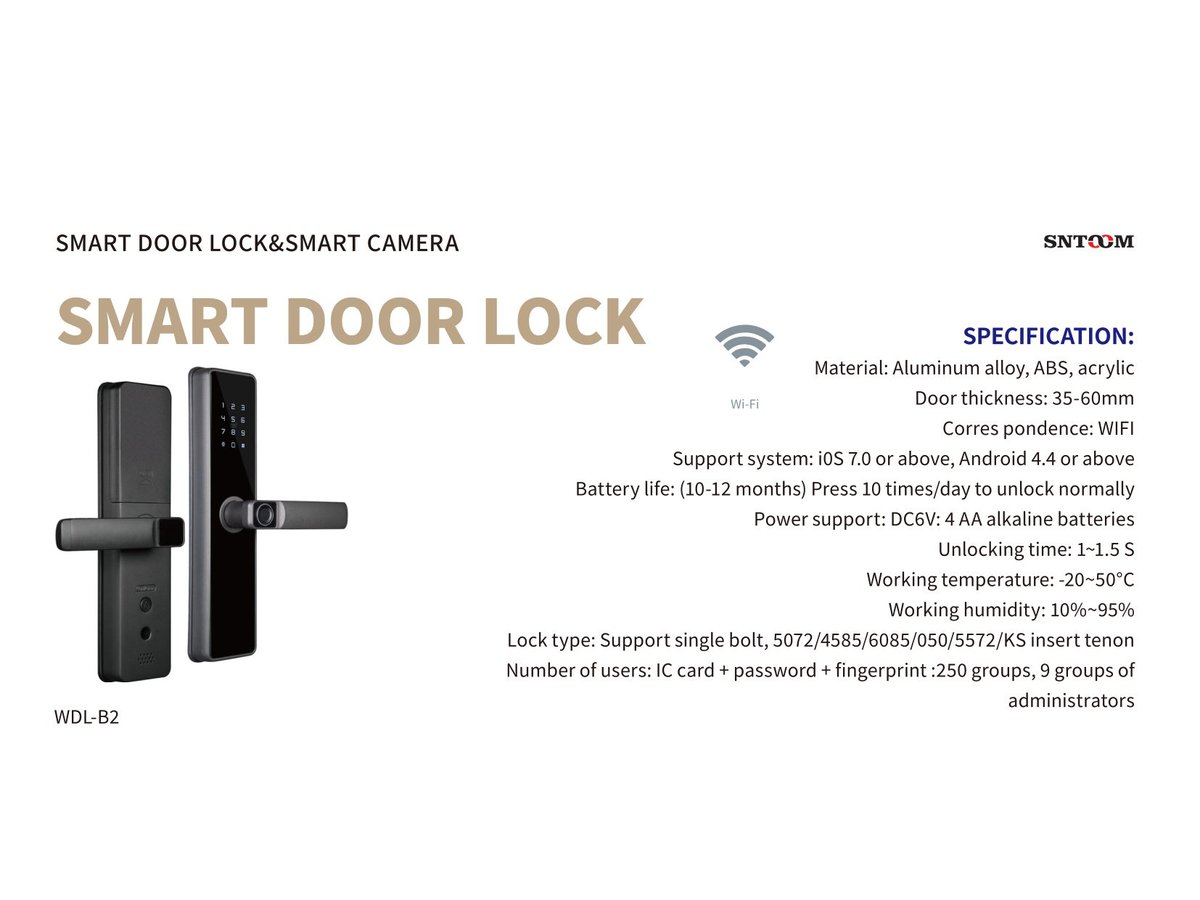 Smart Door Lock Lever Fingerprint