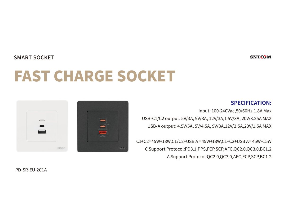Smart Fast Charge Socket EU USB-C 65W