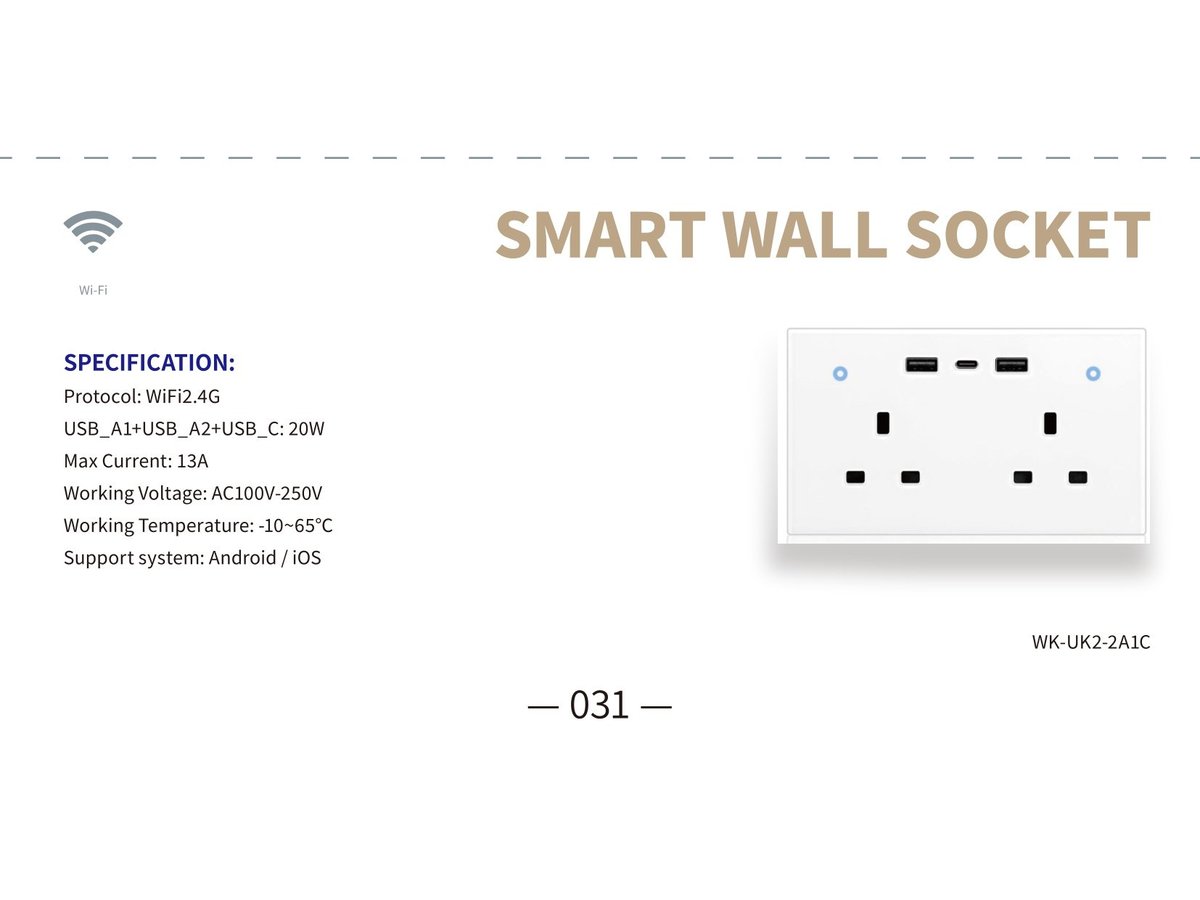 Smart Wall Socket EU 16A with USB Hub