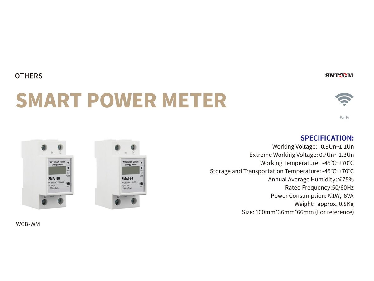 Smart Power Meter 1-4P 63A Din Rail