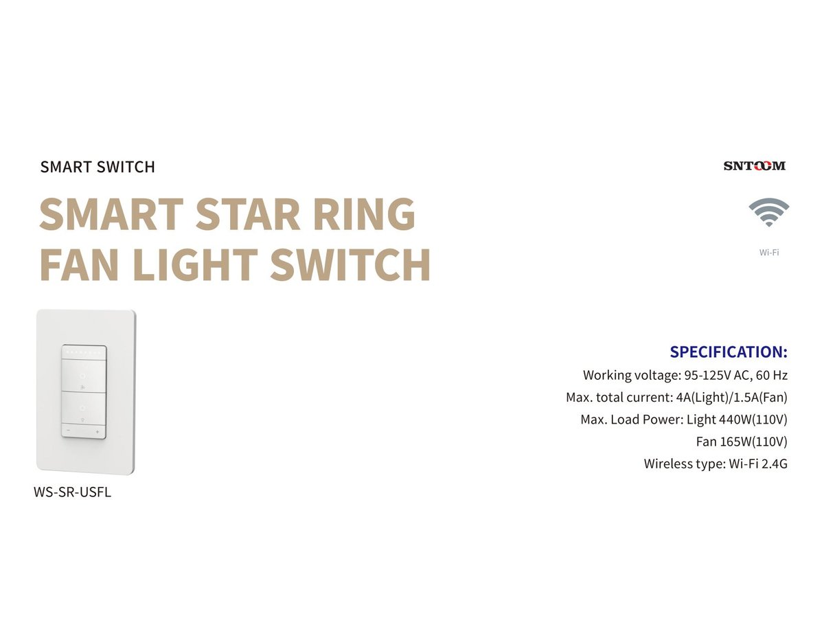 Smart Star Ring Fan Light Switch US