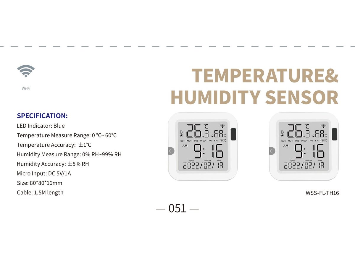 Smart Temp & Humidity Sensor WiFi Display