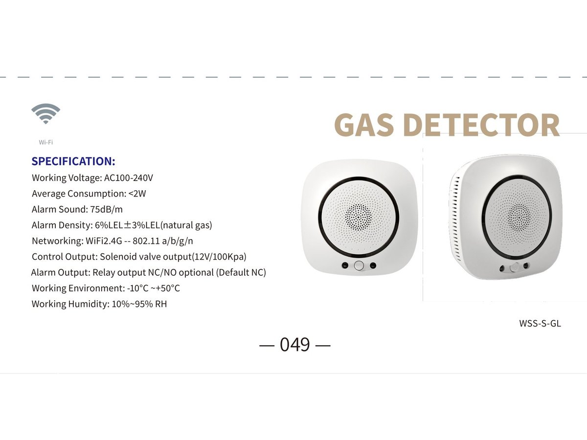 Smart Gas Detector WiFi Solenoid Valve