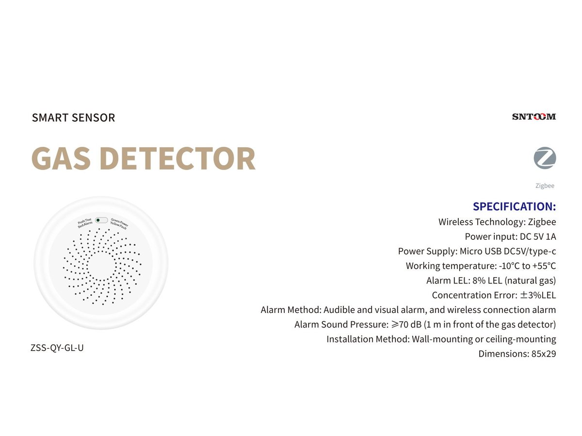 Smart Gas Detector Zigbee Natural Gas