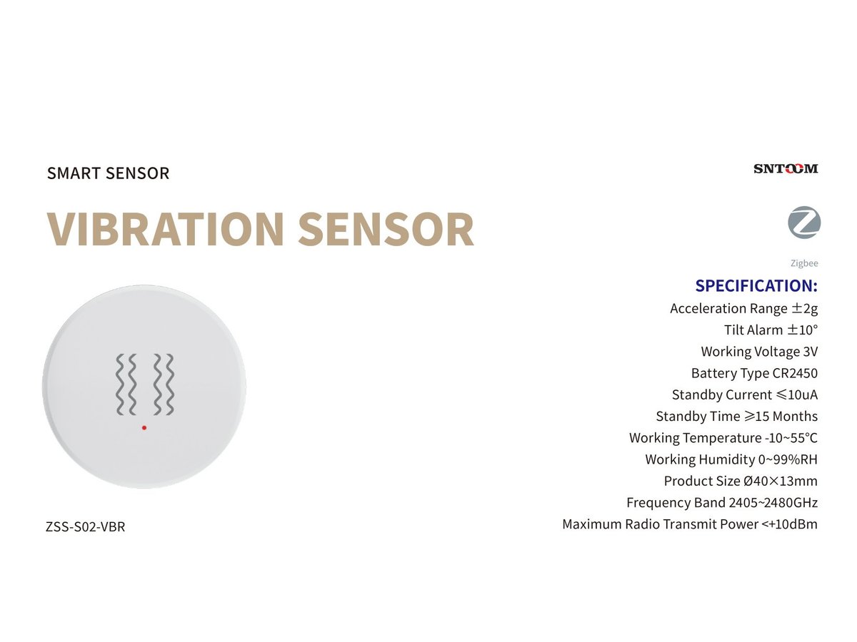 Smart Vibration Sensor Zigbee CR2450